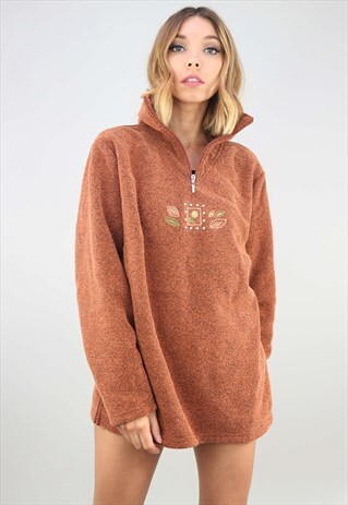 VINTAGE 90S OVERSIZED 1/4 ZIP FLEECE JUMPER