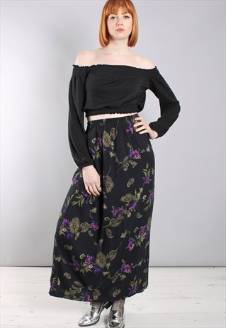 VINTAGE 90S FLORAL PRINT MAXI SKIRT