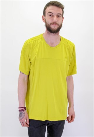 VINTAGE ADIDAS LOGO T-SHIRT IN XL YELLOW