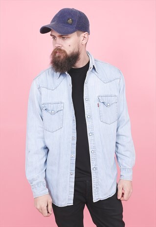 VINTAGE LEVI'S BLUE DENIM SHIRT /R7022