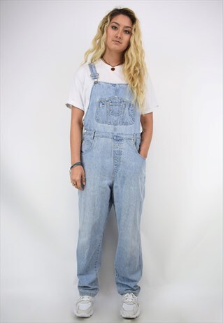VINTAGE 90'S LIGHT BLUE DENIM DUNGAREES