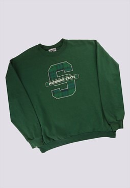 Vintage   Sweatshirt Green XLarge Michigan State College