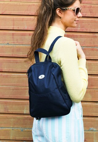 VINTAGE 90S NAVY CANVAS BACKPACK