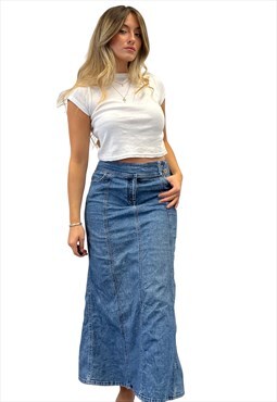 Vintage Y2k Denim Maxi Skirt