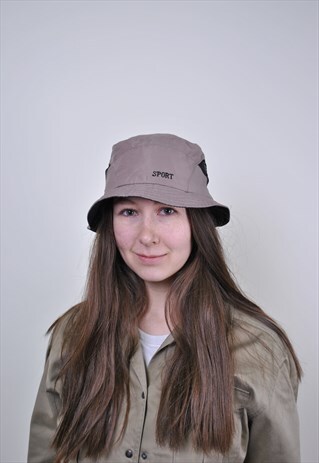 VINTAGE TRAVEL BUCKET HAT, 90S OUTDOOR PANAMA SUNHAT