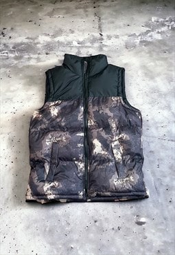 Mens Aces Couture Padded Gilet Camo Puffa Jacket