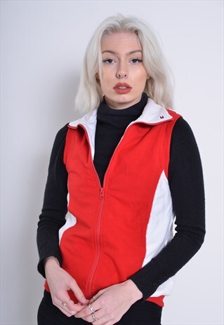 VINTAGE TOMMY HILFIGER SLEEVELESS JACKET RED