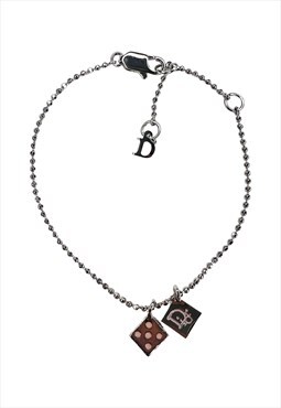 Christian Dior Bracelet Dice Silver Logo Vintage 