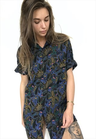 PATTERNED OVERSIZED RETRO VINTAGE UNISEX FESTIVAL SHIRT