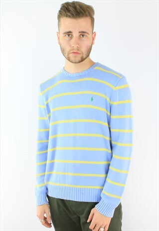 RALPH LAUREN STRIPED COLOUR BLOCK KNITTED JUMPER