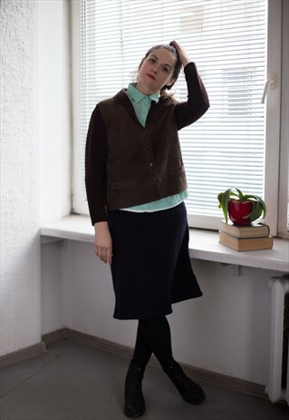 VINTAGE 80'S BROWN SUEDE FRONT JACKET