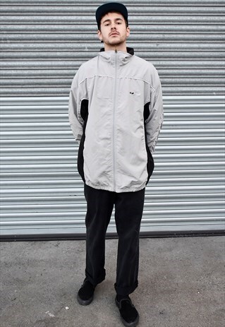 VINTAGE 90S SPORTSWEAR REEBOK GREY TRACK JACKET DOUBLE LINED