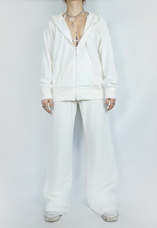 cream velour tracksuit