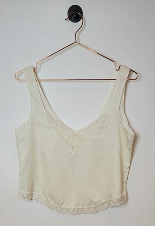 VINTAGE 80S LACE CAMI TOP CREAM/OFF WHITE