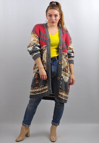 VINTAGE OVERSIZE GRANNY KNIT CARDIGAN / JACKET
