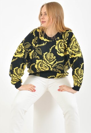 VINTAGE 90'S JUMPER IN FLOWER PRINT