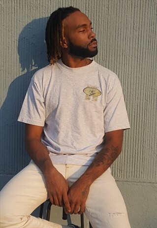90S SKATER SURFER FIJI ISLAND HEATHER GREY TEE SHIRT