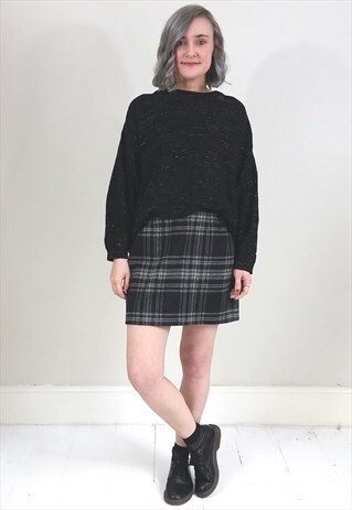 VINTAGE 90'S BLACK GOLD GLITTER OVERSIZED JUMPER