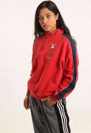 VINTAGE FILA PRINT 1/4 ZIP SWEATSHIRT