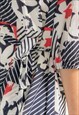 VINTAGE 80'S MULTICOLOUR PATTERNED MIDI DRESS