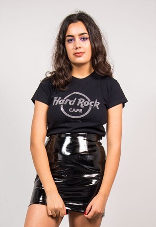 Y2K 90'S BLACK HARD ROCK CAFE LONDON RHINESTONE T-SHIRT