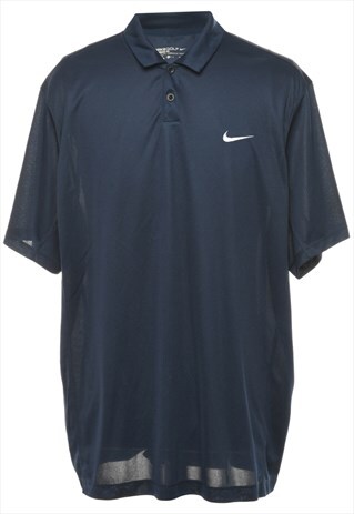 Vintage Nike Navy Sports Polo Shirt - XL