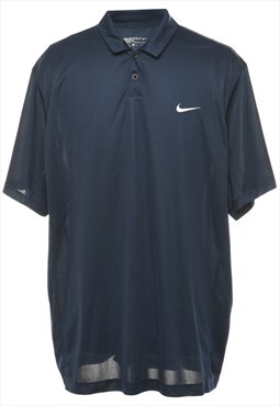 Vintage Nike Navy Sports Polo Shirt - XL