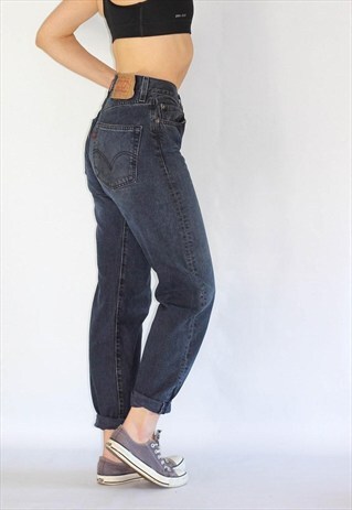 VINTAGE HIGH WAIST LEVI'S BLACK WASH MOM JEANS