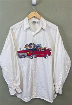 Vintage Looney Tunes 1993 Shirt White Button Up