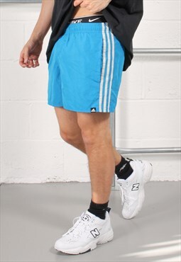 Vintage Adidas Shorts in Blue Summer Swim Trunks Small