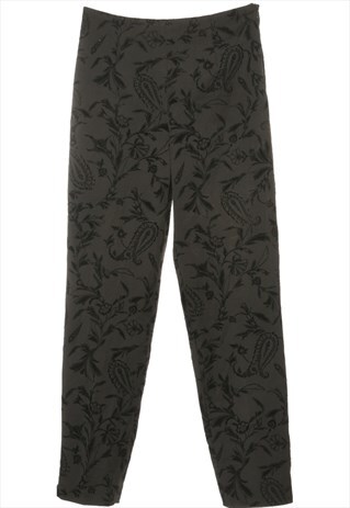 BLACK TALBOTS PAISLEY TROUSERS - W28