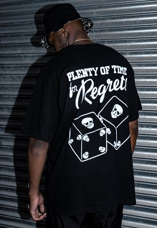 MISERY WORLDWIDE DICE SKULLS Y2K STREETWEAR PUNK T-SHIRT