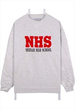 Vintage 90's Santee Sweatshirt Schoole Crewneck Grey Large
