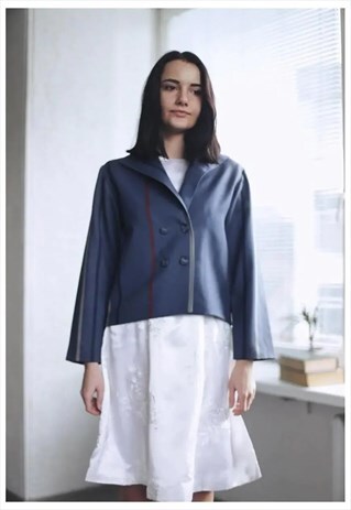 VINTAGE 80'S BLUE STRIPED WOOL JACKET