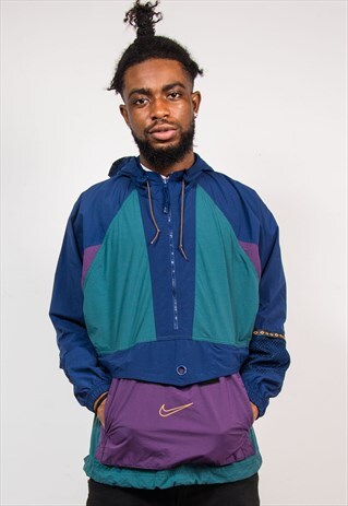 VINTAGE 90'S COLOUR BLOCK NIKE WINDBREAKER JACKET