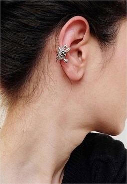 Turtle Ear Cuff Earrings Women Sterling Silver Earrings