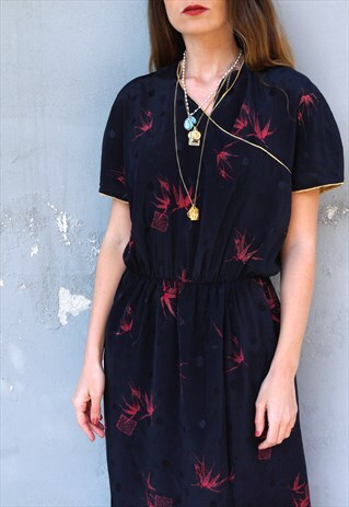 VINTAGE JAPANESE INSPIRED BLACK DRESS