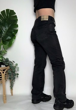 Burberry Straight Leg Jeans Vintage 90s black and brown W31