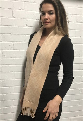 VINTAGE BURBERRY BEIGE SCARF-S159