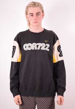 NIKE MENS VINTAGE SWEATSHIRT JUMPER XL BLACK 90S