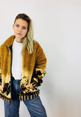 RETRO SOFT TEDDY BEAR FLEECE JACKET