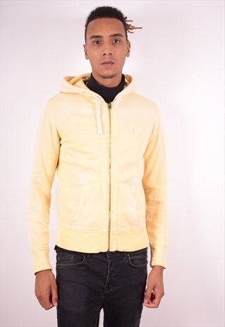 PORALPH LAUREN MENS VINTAGE HOODIE JACKET SMALL YELLOW 90