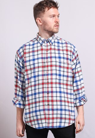 VINTAGE CHECKED FLANNEL SHIRT