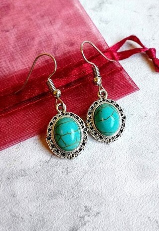 Antique-Style Turquoise Earrings