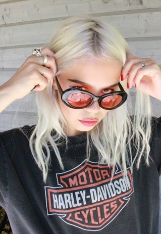 ORANGE LENS OVAL SUNGLASSES