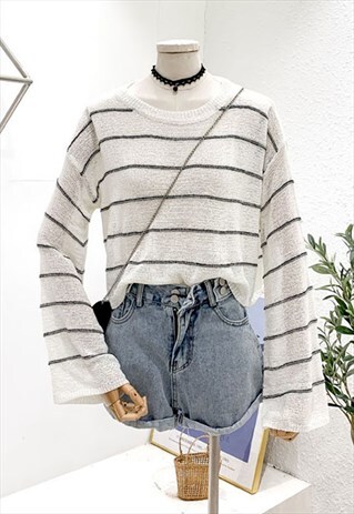 ESSENTIAL KNITTED TOP IN STRIPE