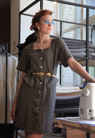 VISCOSE VINTAGE POLKA DOT DRESS