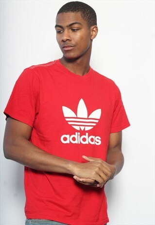 VINTAGE ADIDAS LOGO T-SHIRT RED