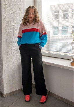 Vintage 90's Black Wide Straight Trousers
