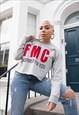 Ladies FMC Grey Cropped Sweatshirt L